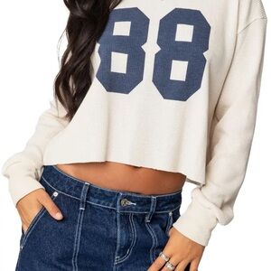 NWT Edikted Cream Waffle Top Size XS